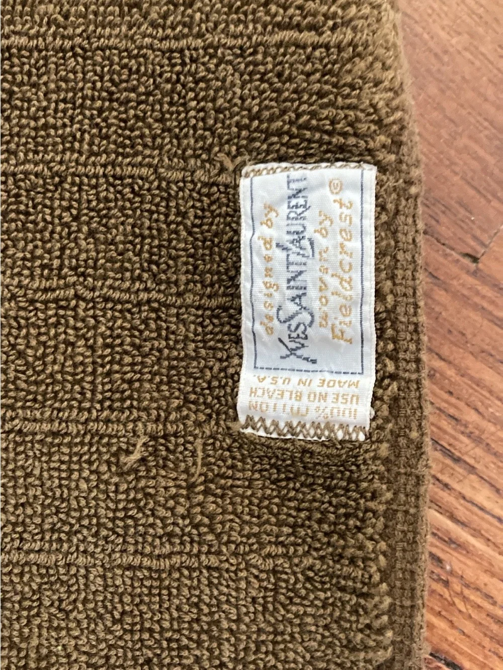 2 Yves Saint Laurent Fieldcrest MCM vintage hand towels designer 24” x 17” as i